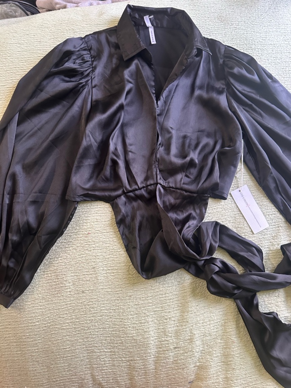 Live 4 Truth Black Satin-Look Blouse